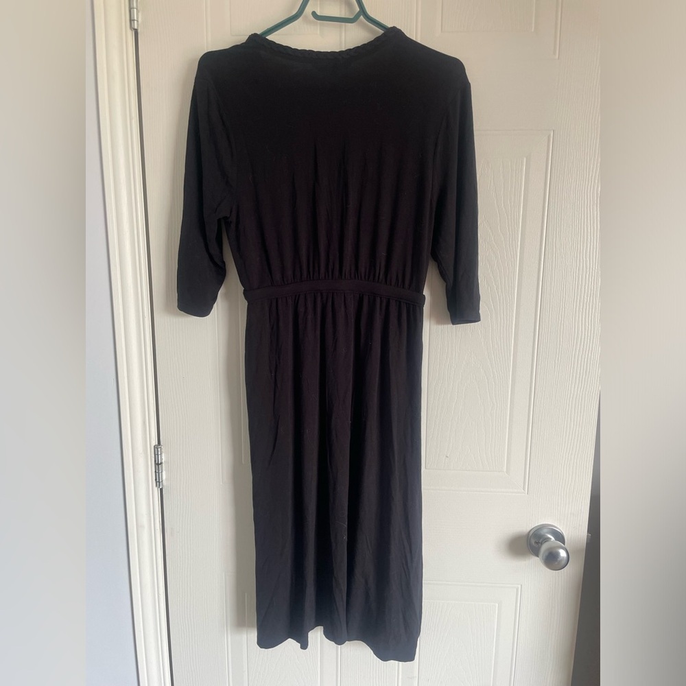 Witchy Faux Wrap Dress Small Braided V-Neck Soft Gothic Boho - Picture 6 of 14